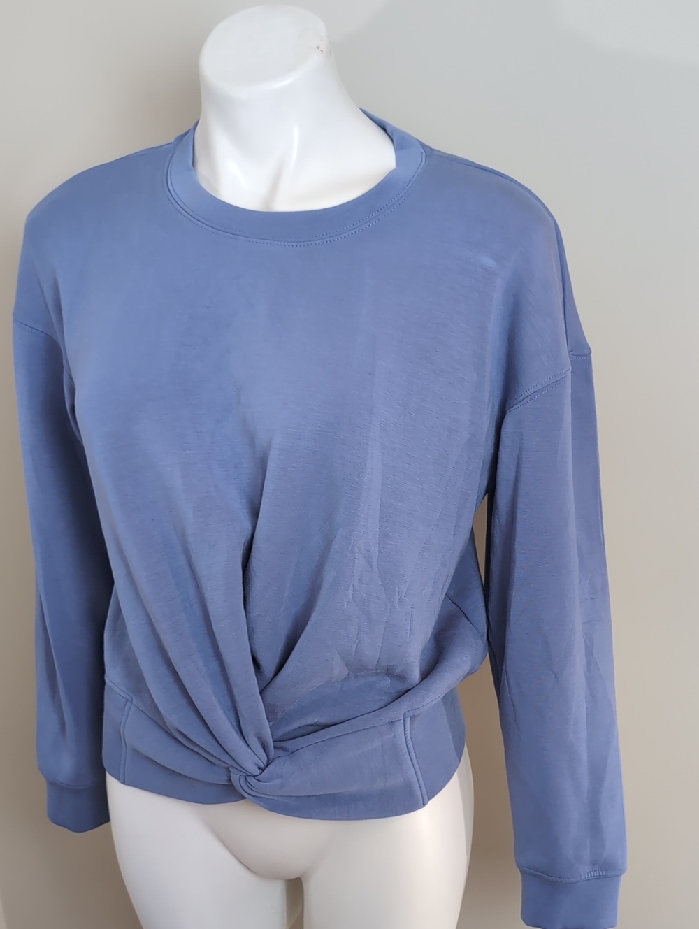 Magaschoni Dusty Blue Knotted Front Sweatshirt